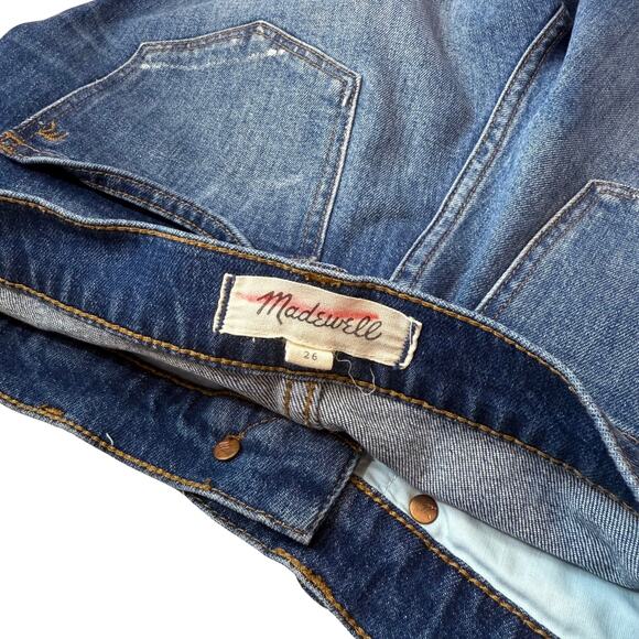 Madewell High Rise Denim Shorts Size 26 Cut Off Medium Wash Summer F7019 - Picture 5 of 6